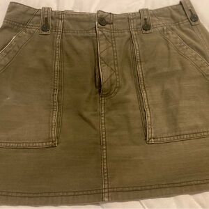Green Mini Skirt with Pockets